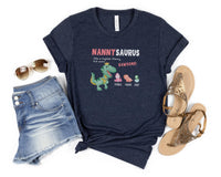 Load image into Gallery viewer, Personalized Nanny Shirt With Grandkids Names, Nanny shirt, Nannysaurus Dinosaur Tee, Mother In Law Mother&#39;s Day Gift
