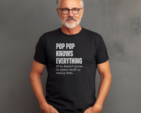 Load image into Gallery viewer, Pop Pop Shirt, Pop Pop Knows Everything, Father&#39;s Day Gift
