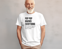 Load image into Gallery viewer, Pop Pop Shirt, Pop Pop Knows Everything, Father&#39;s Day Gift
