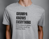 Load image into Gallery viewer, Grumpa Shirt, Grumpa Knows Everything, Funny Grumpa Gift for Grandpa Birthday, Father&#39;s Day Gift, Grumpa Knows Everything
