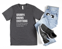 Load image into Gallery viewer, Grumpa Shirt, Grumpa Knows Everything, Funny Grumpa Gift for Grandpa Birthday, Father&#39;s Day Gift, Grumpa Knows Everything
