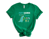 Load image into Gallery viewer, Personalized Poppy Shirt With Grandkid Names, Poppysaurus Dinosaur Grandpa Tshirt, Grandfather Tee, Father&#39;s Day Gift
