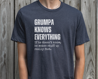 Load image into Gallery viewer, Grumpa Shirt, Grumpa Knows Everything, Funny Grumpa Gift for Grandpa Birthday, Father&#39;s Day Gift, Grumpa Knows Everything
