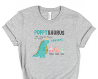 Load image into Gallery viewer, Personalized Poppy Shirt With Grandkid Names, Poppysaurus Dinosaur Grandpa Tshirt, Grandfather Tee, Father&#39;s Day Gift
