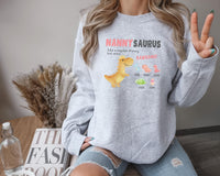 Load image into Gallery viewer, Personalized Nanny Sweatshirt With Grandkids Names, Nanny Sweater, Nannysaurus Dinosaur Shirt, Mother&#39;s Day Gift
