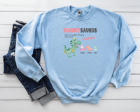 Load image into Gallery viewer, Personalized Nanny Sweatshirt With Grandkids Names, Nanny Sweater, Nannysaurus Dinosaur Shirt, Mother&#39;s Day Gift
