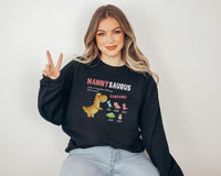 Load image into Gallery viewer, Personalized Nanny Sweatshirt With Grandkids Names, Nanny Sweater, Nannysaurus Dinosaur Shirt, Mother&#39;s Day Gift
