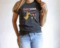 Load image into Gallery viewer, Personalized Nanny Shirt With Grandkids Names, Nanny shirt, Nannysaurus Dinosaur Tee, Mother In Law Mother&#39;s Day Gift
